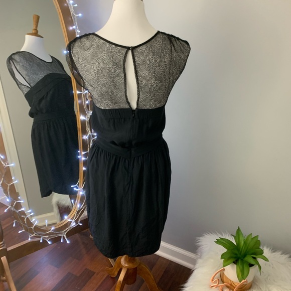 Sandro black lace silky dress - Picture 5 of 8